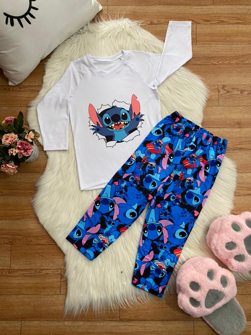 Pijama Niña en Polibag Rosa - Stitch